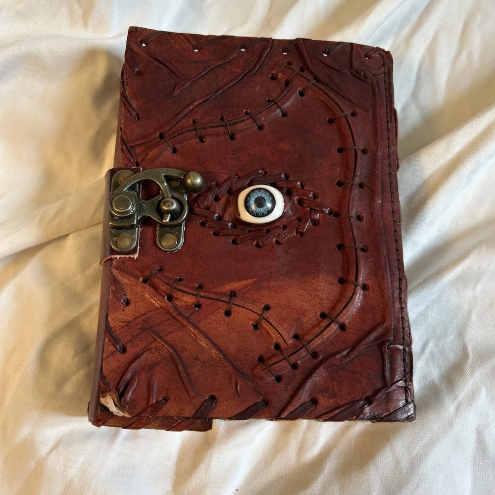 Hocus Pocus Leather Journal Spell Book 5x7 Lock Clasp